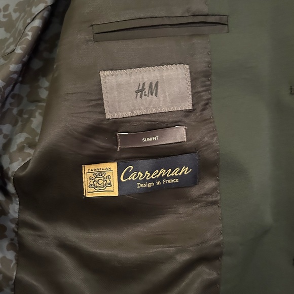 H&M Olive Greenish Grayish Sports Coat Blazer Size 42R - Picture 5 of 5